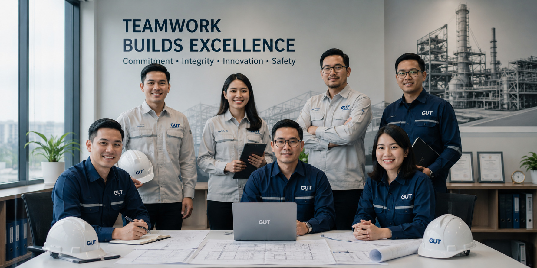 Tim PT Graha Usaha Teknik dalam lingkungan kerja profesional.
